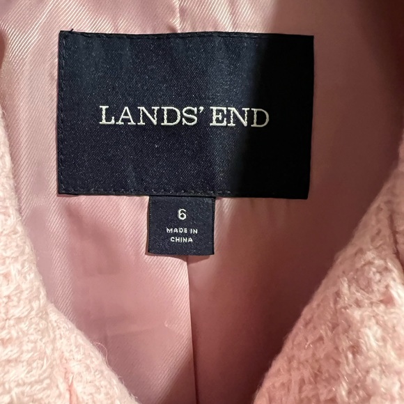 Lands end basketweave toggle pink coat NEVER WORN - Picture 4 of 6